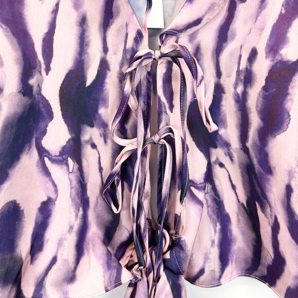 Topshop Love At First Scroll Blouse Womens 4‎ Tie Dye Fairycore Bohemian Whimsy - Picture 5 of 14